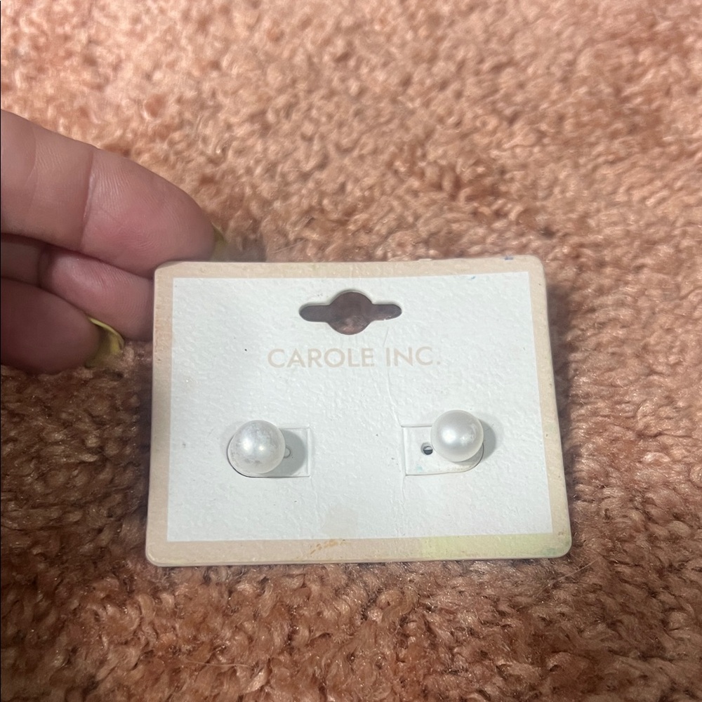 White Pearl Stud Earrings